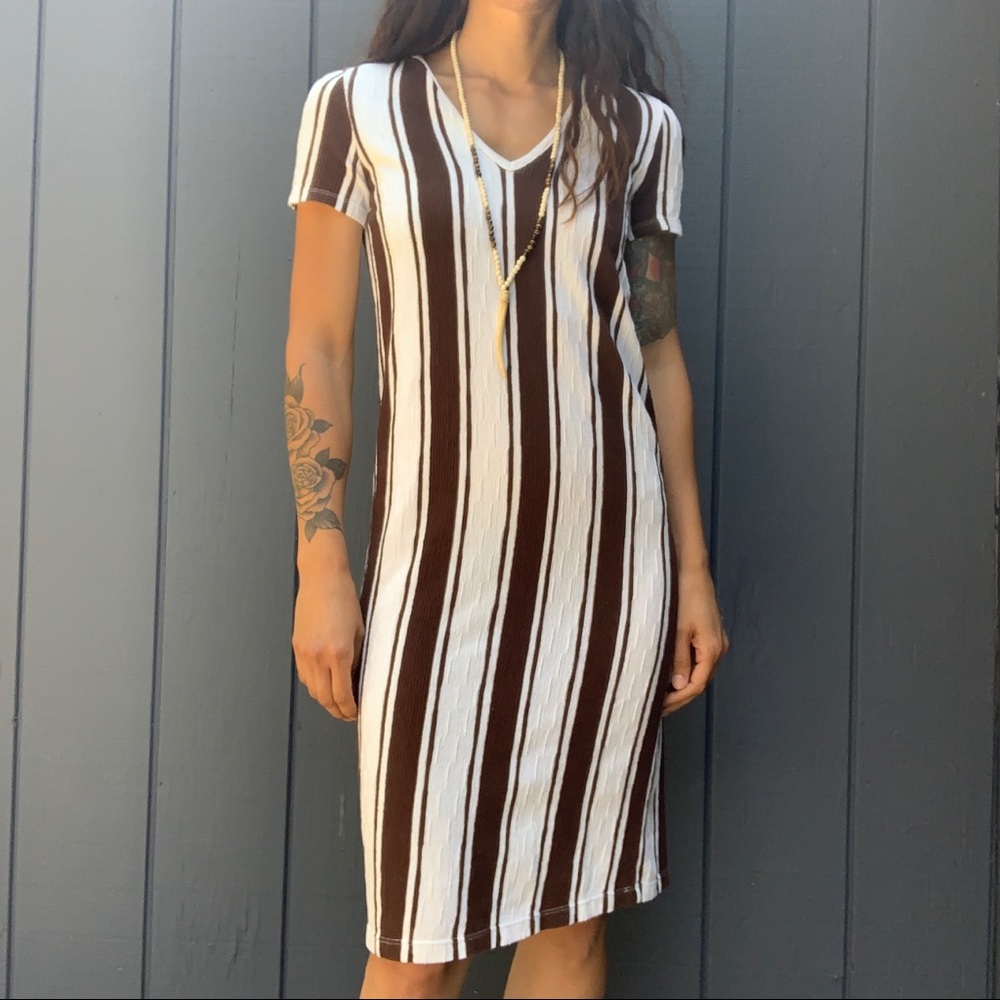 SOLD!!ZARA striped v-neck dress Sz S - Picture 1 of 5